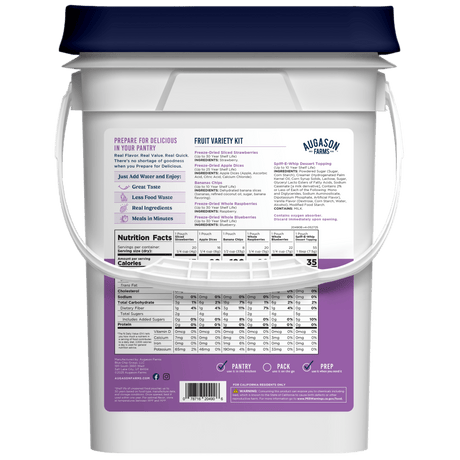 Dehydrated & Freeze Dried Fruit Variety Pail, 86 Servings