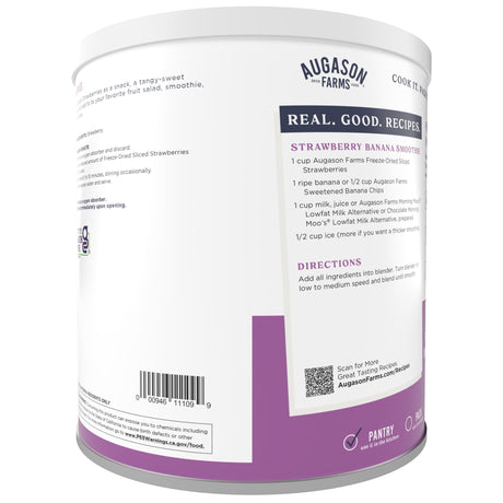 Freeze Dried Sliced Strawberries Can, 18 Servings