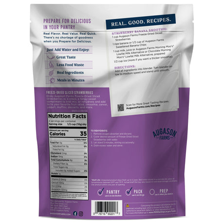 Freeze Dried Sliced Strawberries Pouch, 4 Servings