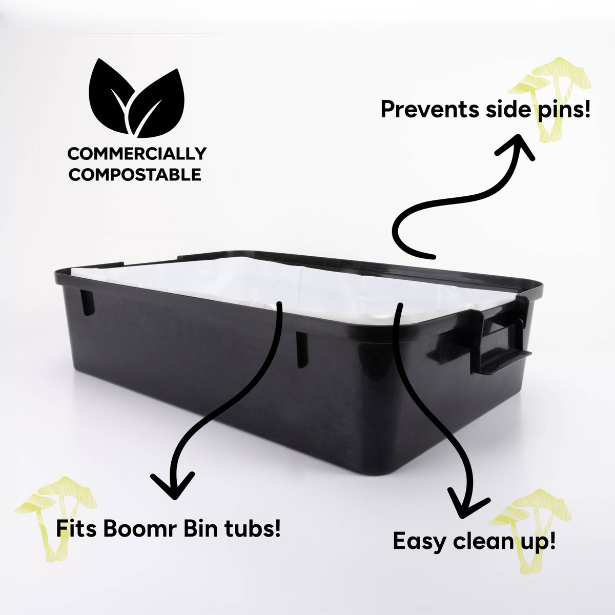 5-Pack Boomr Bin Mushroom Monotub Liner Inserts