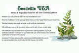 Seedville USA Shop Gift Certificate - Ferns Rock Design - By Email or Postal Mail - You Choose Amount