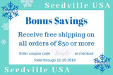 Seedville USA Shop Gift Certificate - Season's Greetings Hanukkah or Christmas Design - By Email or Postal Mail - You Choose Amount