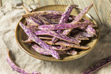 50 DRAGON TONGUE Wax BEAN Yellow & Purple Dragon's Tongue Phaseolus Vulgaris Legume Vegetable Seeds