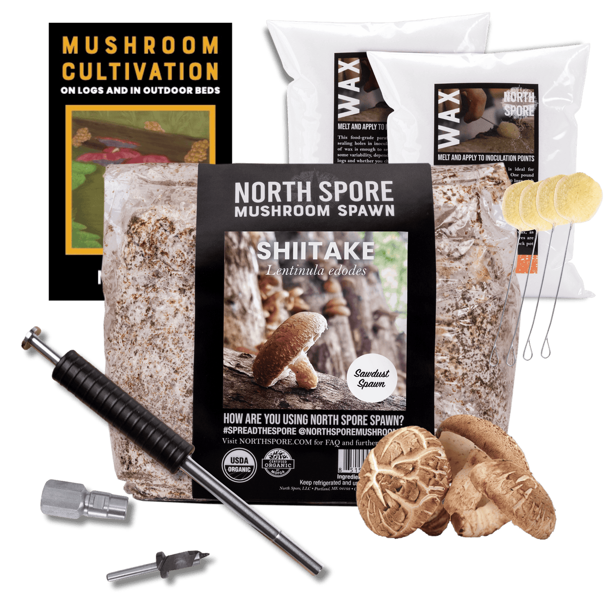 Sawdust Spawn Complete Mushroom Log Kit