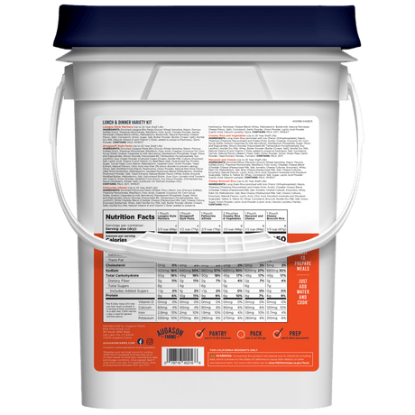 Lunch and Dinner Variety Pail, 113 Servings