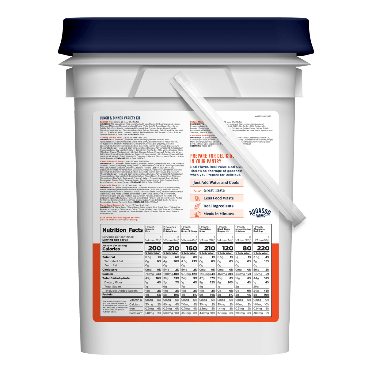 Lunch and Dinner Variety Pail, 113 Servings