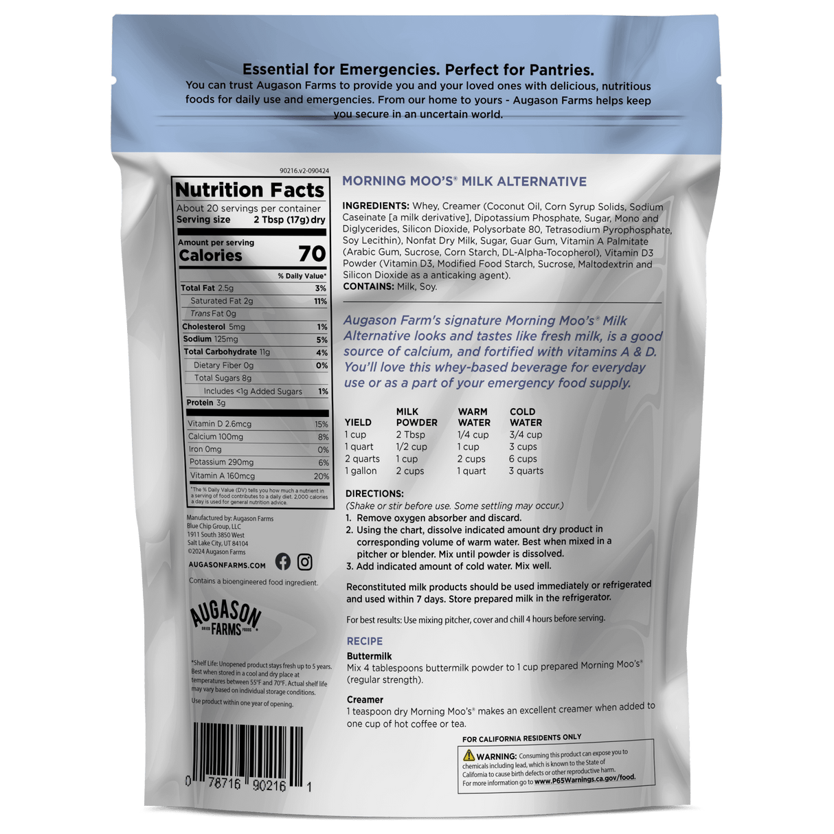 Morning Moo’s Milk Alternative Pouch, 20 Servings