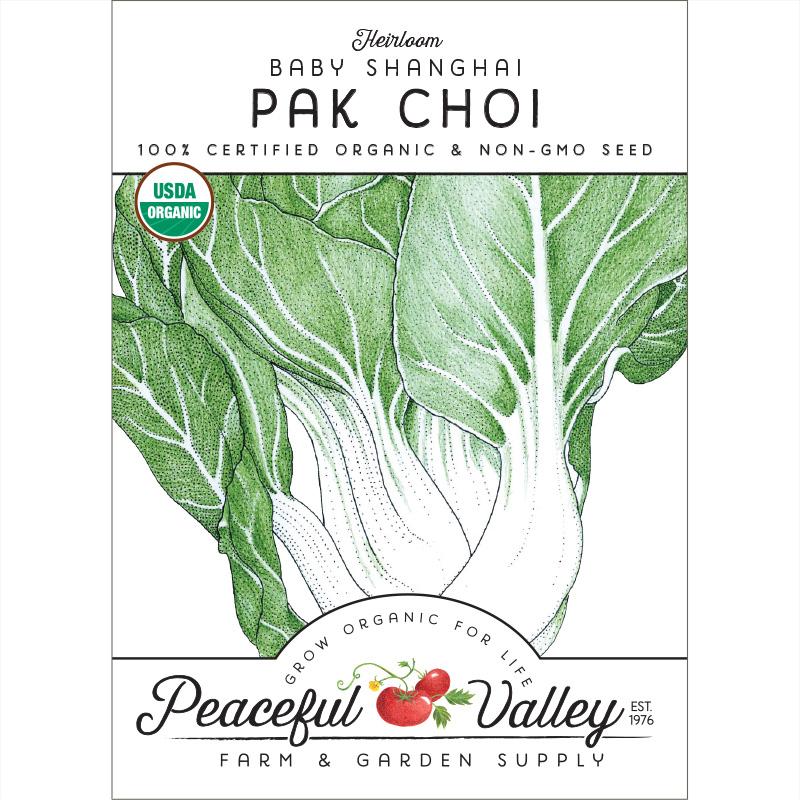 Pak Choi Baby Shanghai Greens Seeds (Organic)