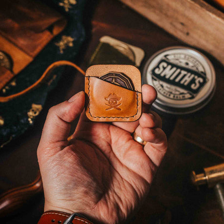 Pirate Goods Peso Pocket Coin Holder – Leather Challenge Coin Case for EDC