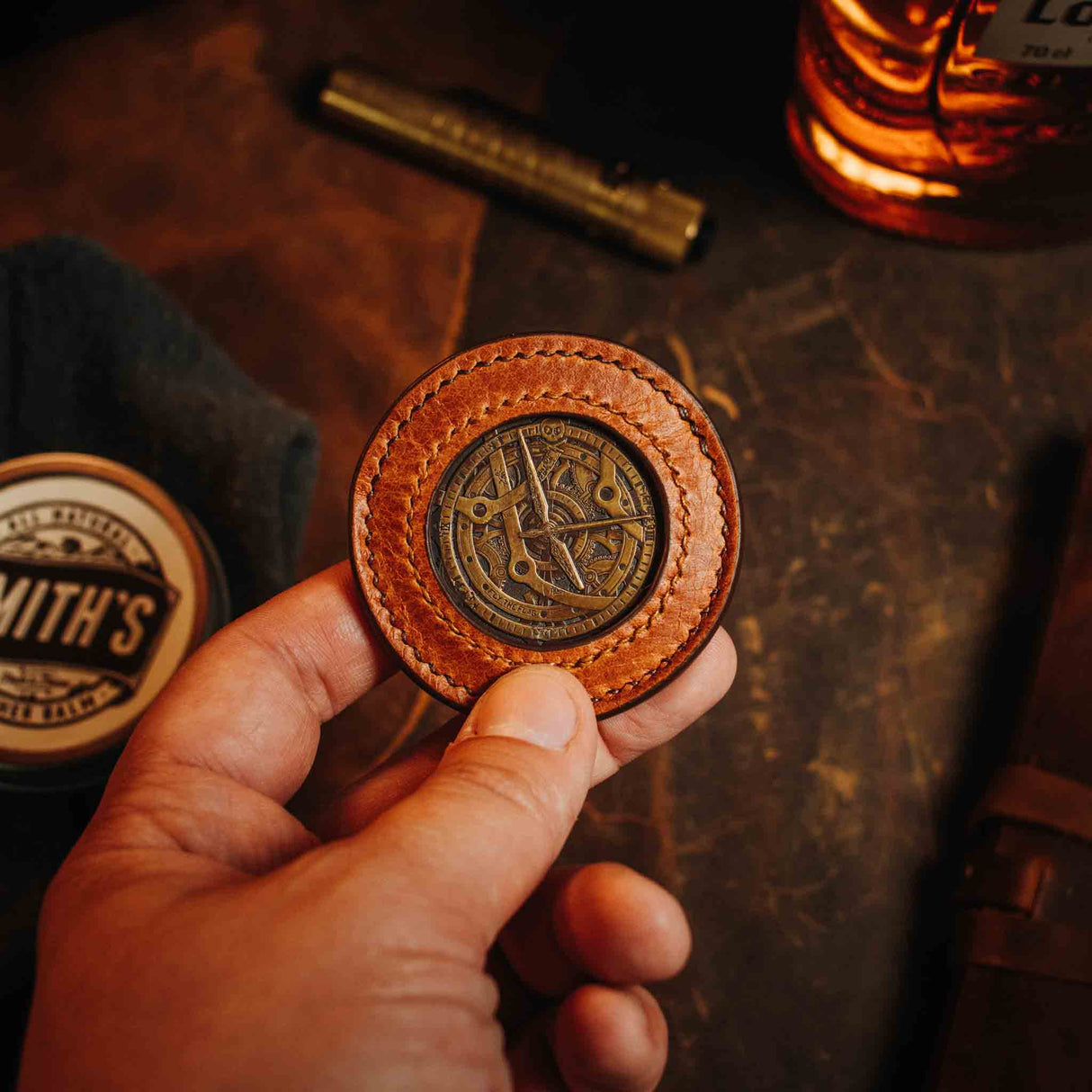 Pirate Goods Peso Pocket v2 Coin Holder – Round Leather Challenge Coin Case for EDC