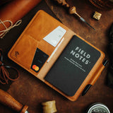 Pirate Goods Quartermaster v2 Passport Wallet – Leather Travel EDC Organizer with Velcro Panel & Field Notes Holder