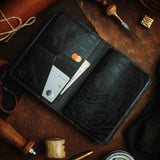 Pirate Goods Quartermaster v2 Passport Wallet – Leather Travel EDC Organizer with Velcro Panel & Field Notes Holder