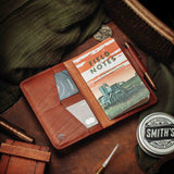 Pirate Goods Quartermaster v2 Passport Wallet – Leather Travel EDC Organizer with Velcro Panel & Field Notes Holder