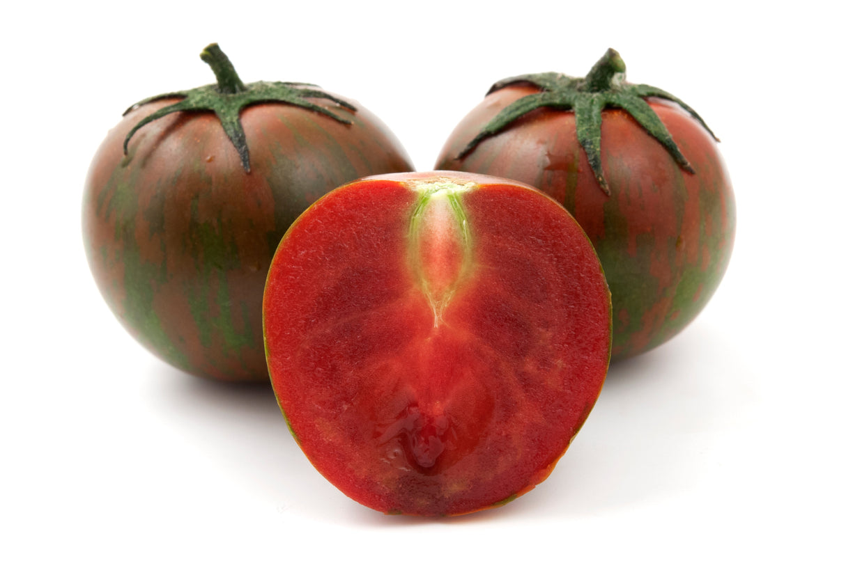 50 CHOCOLATE STRIPES TOMATO Brown with Green Lycopersicon Fruit Vegetable Seeds