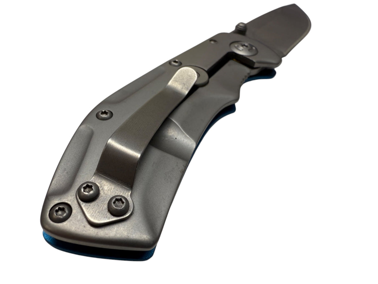 2.55" - Fox Edge Pop Smoke Frame Lock Knife Blue Aluminum - Cobalt Blue 🔥 Blow Out Deal 🔥