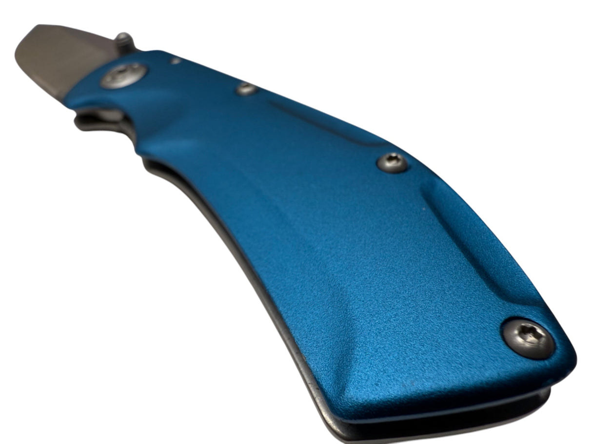 2.55" - Fox Edge Pop Smoke Frame Lock Knife Blue Aluminum - Cobalt Blue 🔥 Blow Out Deal 🔥