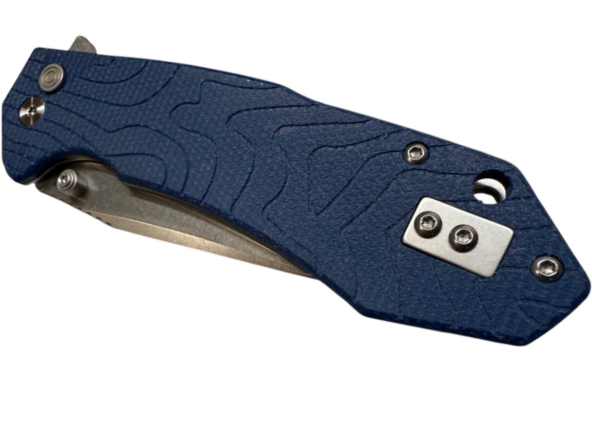 Mighty Blue G10 - Topo-Trekker D2 Pocket Knife By Maratac®
