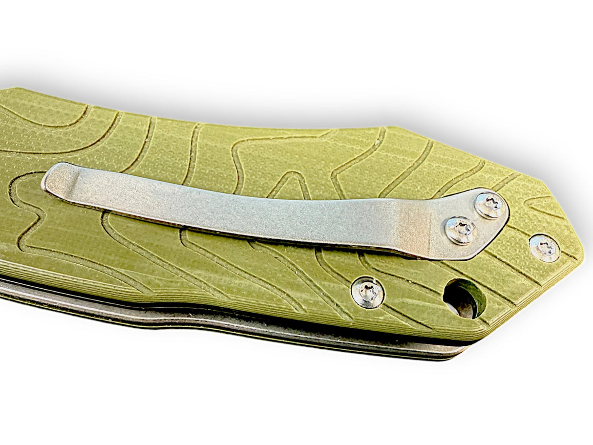 OD Green G10 - Topo-Trekker D2 Pocket Knife By Maratac®