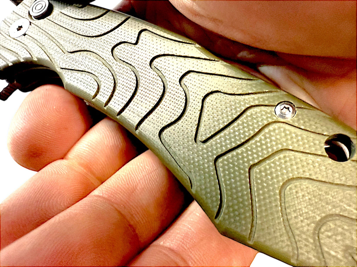 OD Green G10 - Topo-Trekker D2 Pocket Knife By Maratac®