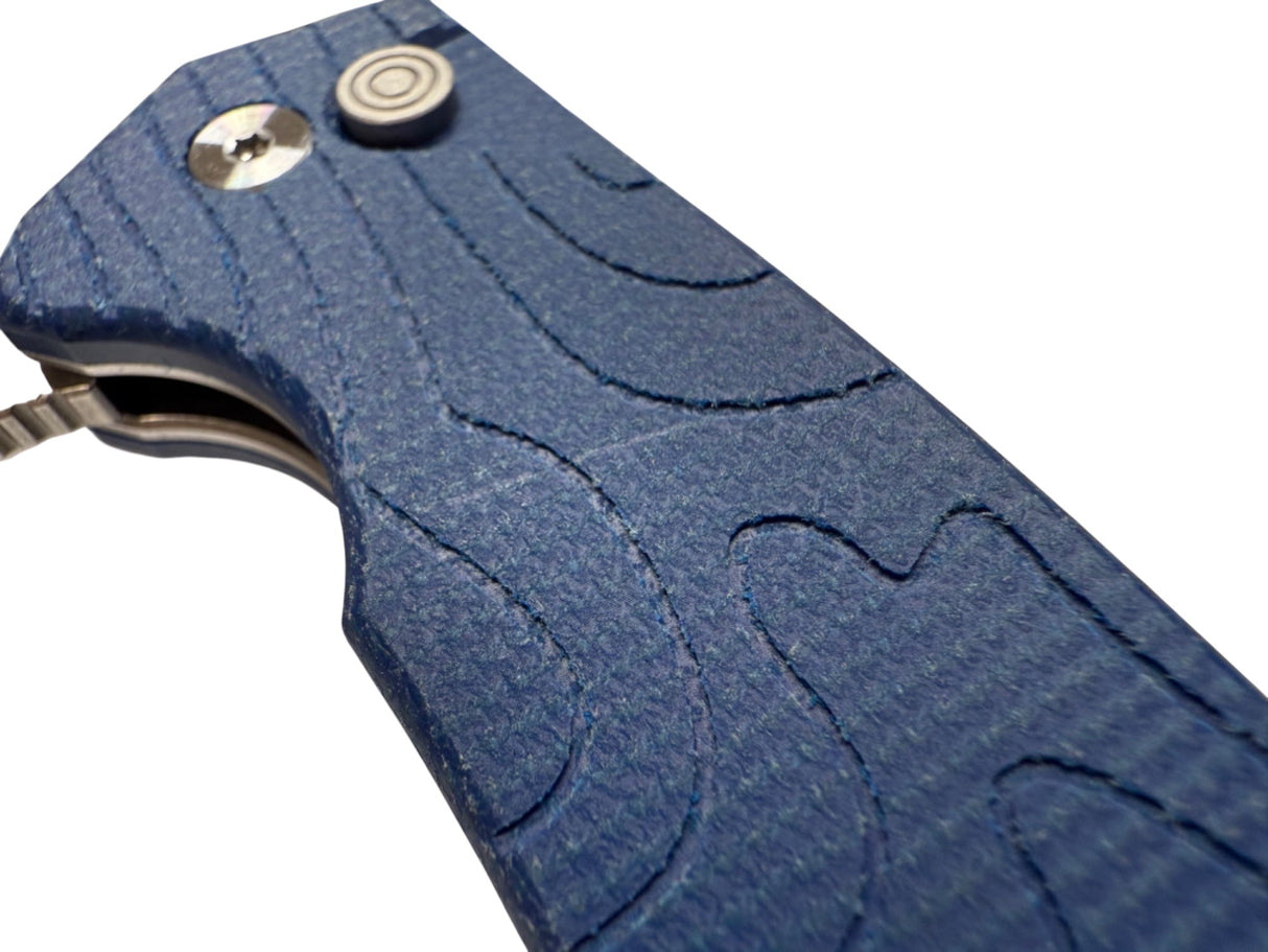 Mighty Blue G10 - Topo-Trekker D2 Pocket Knife By Maratac®