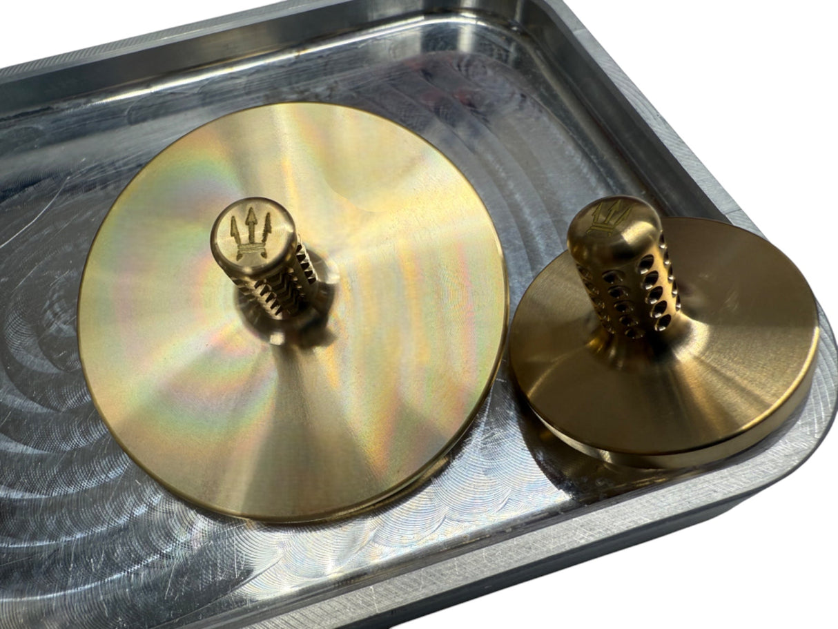 MEGA Tip Top - Tungsten / Brass - Spinning Top + Delrin Stand by Maratac® 🔥 New 🔥