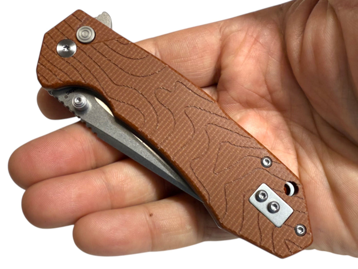 Coyote Terra G10 - Topo-Trekker D2 Pocket Knife By Maratac® ( NEW )