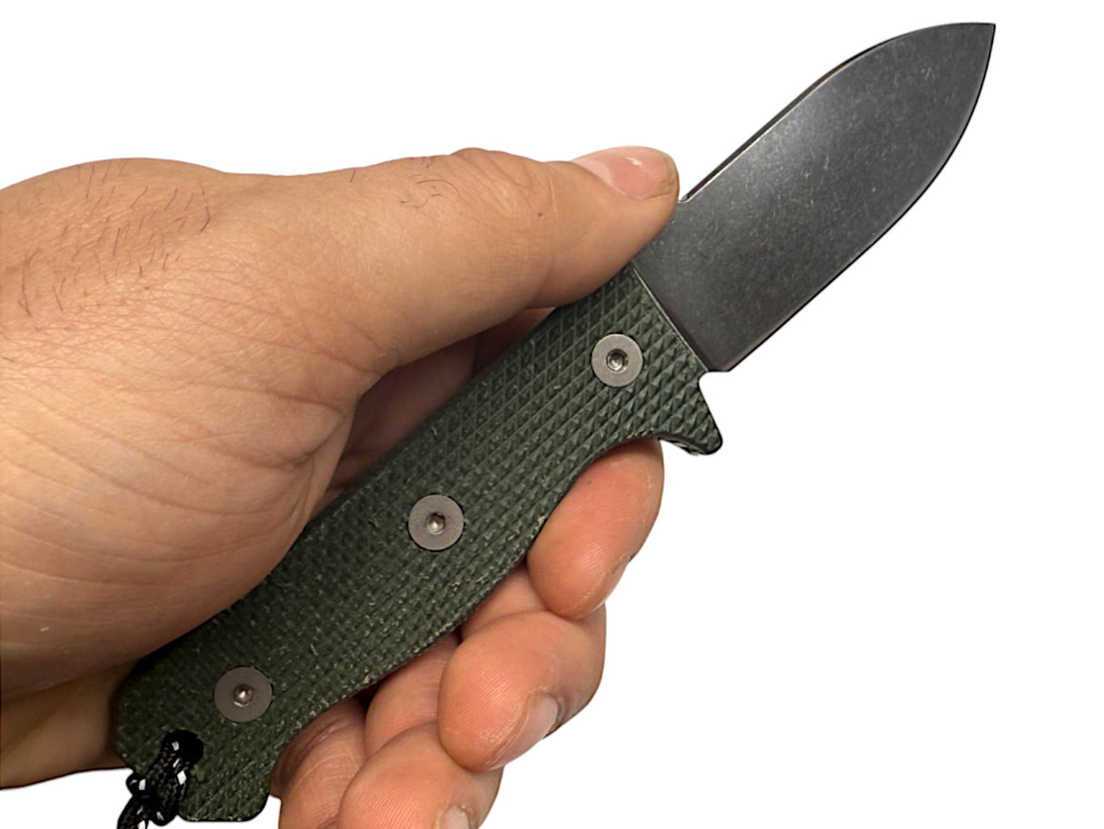Compact R4A Slim - Ready 4 Action Knife / D2 Fixed Blade ( MICARTA Scales ) 🔥 New 🔥
