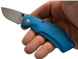 2.55" - Fox Edge Pop Smoke Frame Lock Knife Blue Aluminum - Cobalt Blue 🔥 Blow Out Deal 🔥