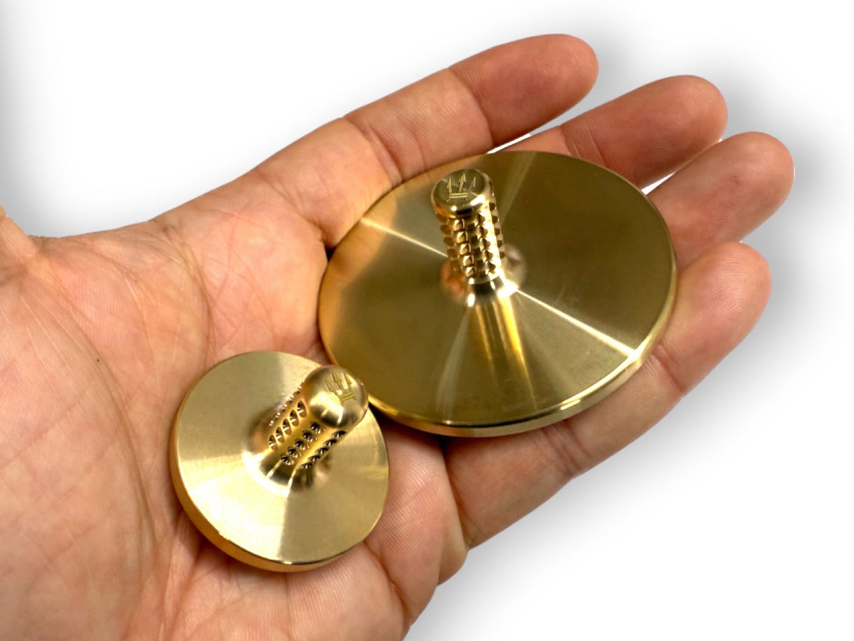 MEGA Tip Top - Tungsten / Brass - Spinning Top + Delrin Stand by Maratac® 🔥 New 🔥