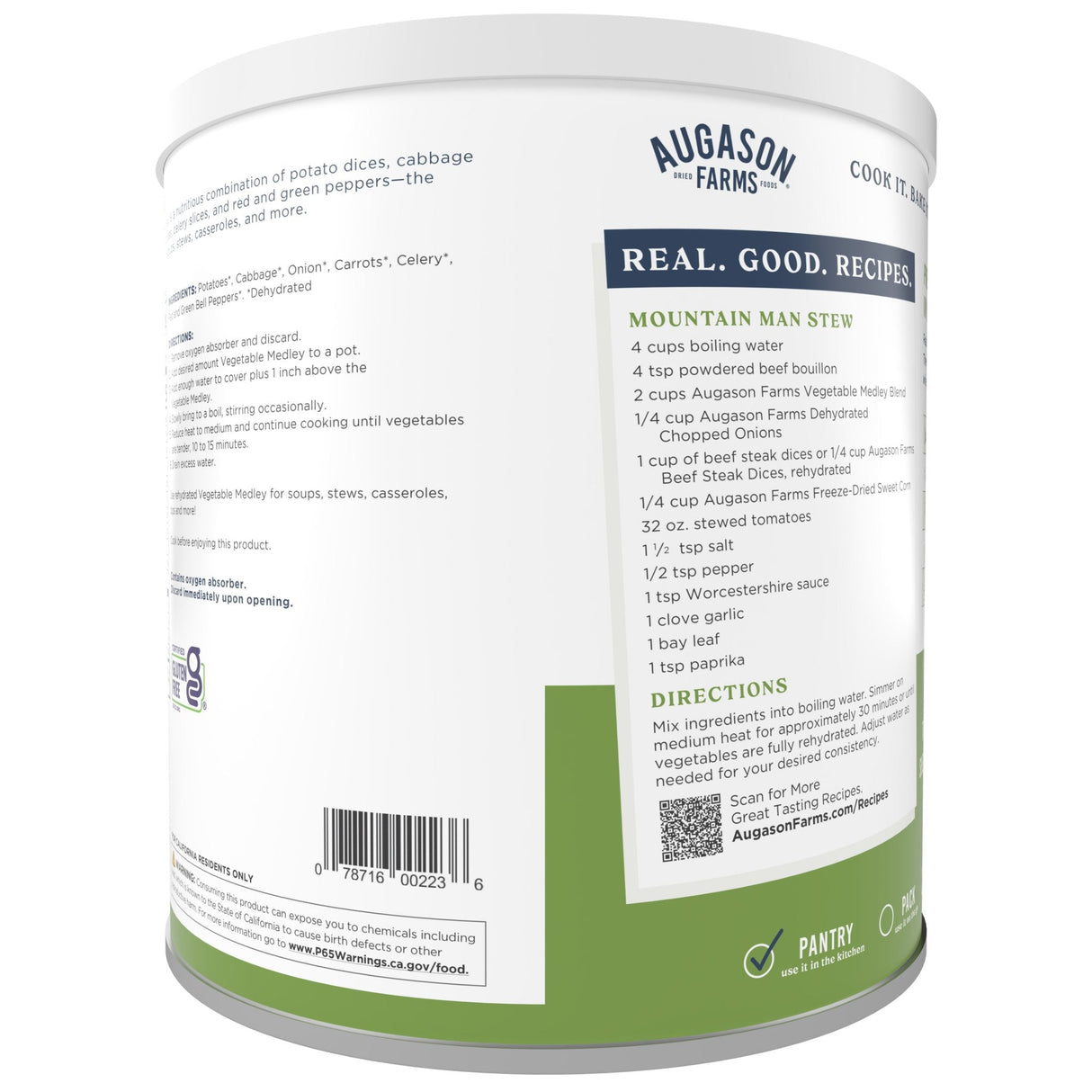 Vegetable Medley Blend Can, 131 Servings