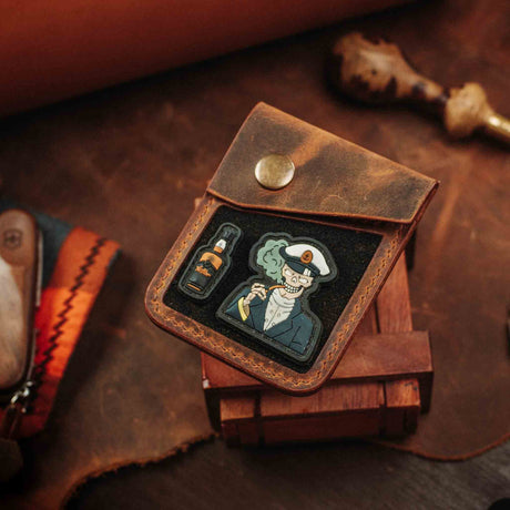 Leather Velcro Wallet - Voyager v2 | Patch Display Card Holder | EDC